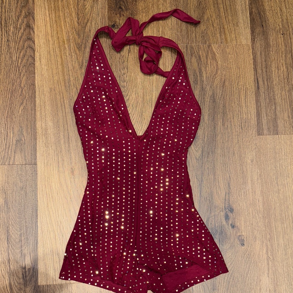 Sparkling Burgundy Kids One Piece